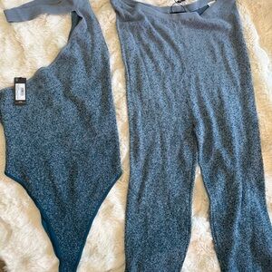 PrettyLittleThing Blue Patterned Bodysuit and Pants